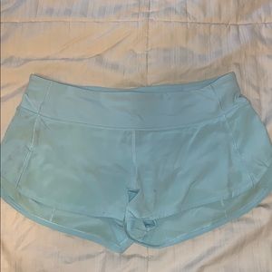 Light blue Lululemon Speed Up Shorts